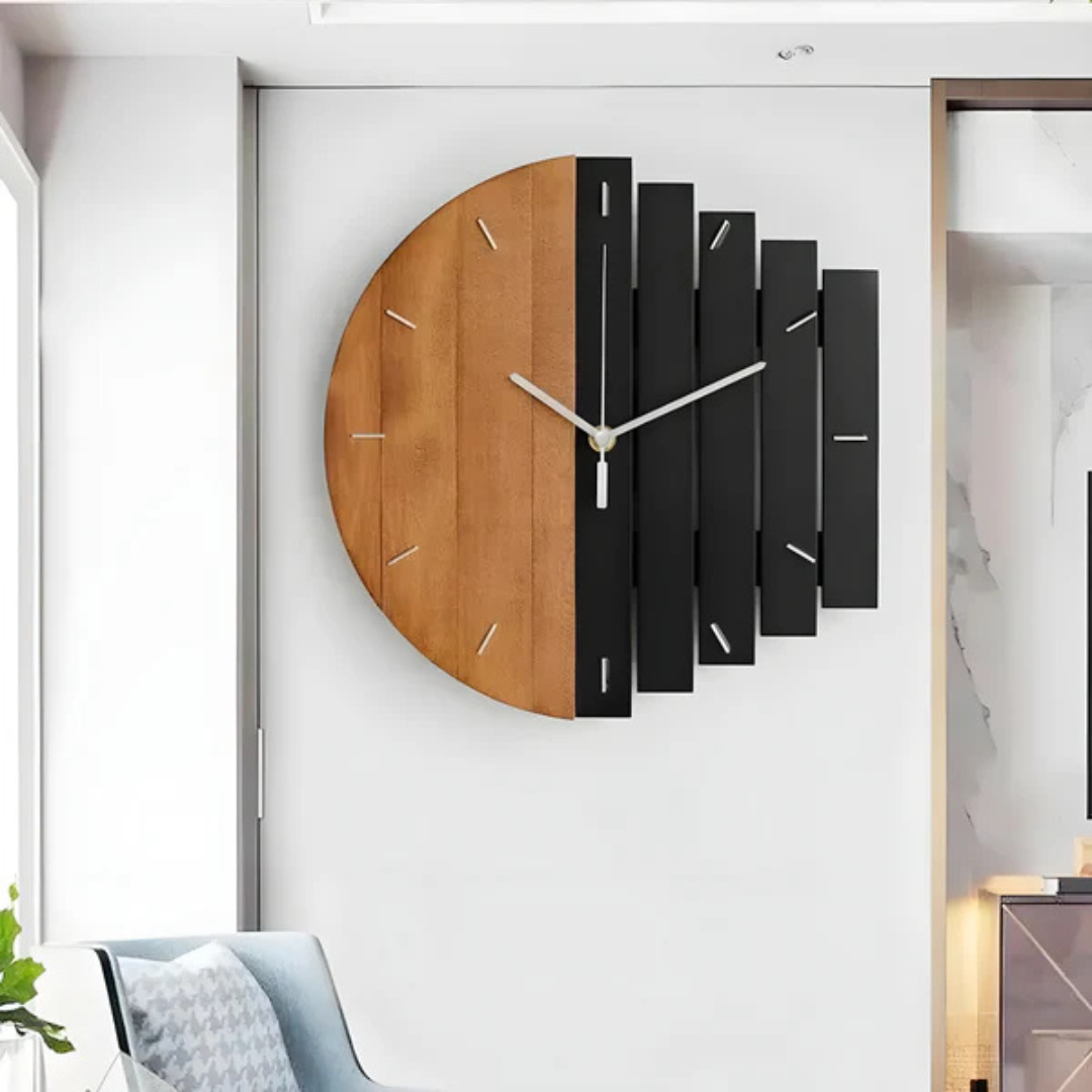 Stilvolle große Holzwanduhr für Ihr Wohnzimmer