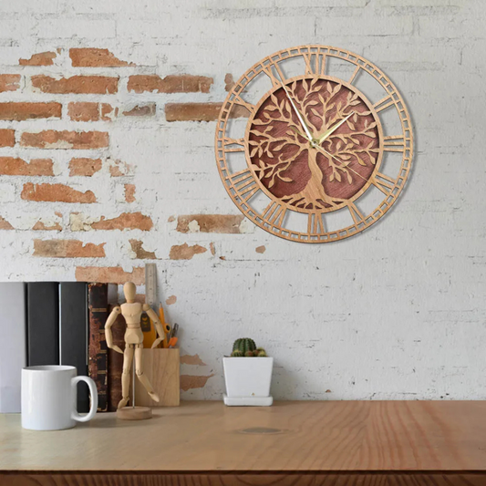 Große Holz-Wanduhr im rustikalen Design – Stilvoll & Nachhaltig