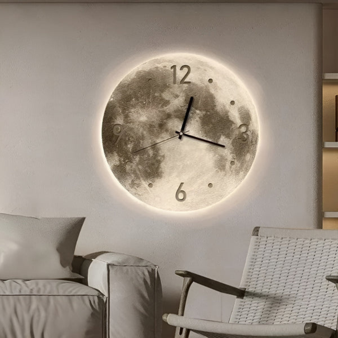 Große Wanduhren mit Mond-Design – Stilvolle Raumdekoration