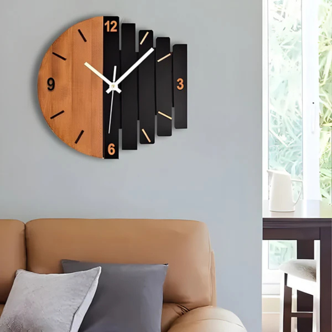 Stilvolle große Holzwanduhr für Ihr Wohnzimmer