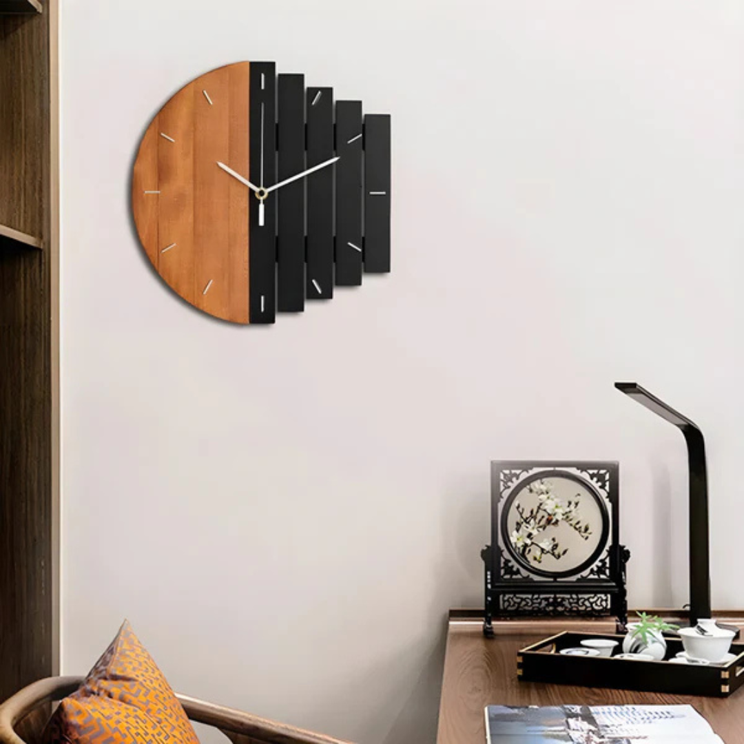 Stilvolle große Holzwanduhr für Ihr Wohnzimmer