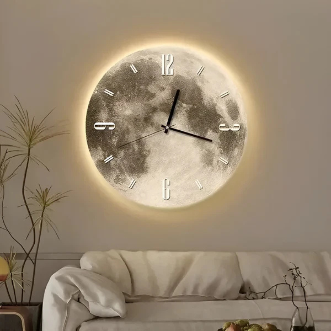 Große Wanduhren mit Mond-Design – Stilvolle Raumdekoration