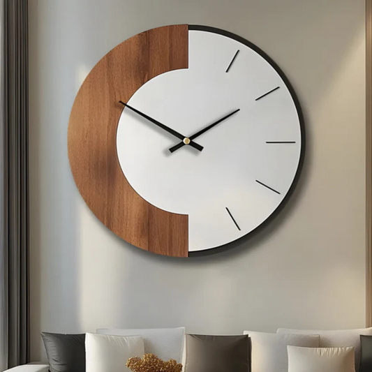 Große Holz-Wanduhr - Stilvolles, Geräuschloses Design