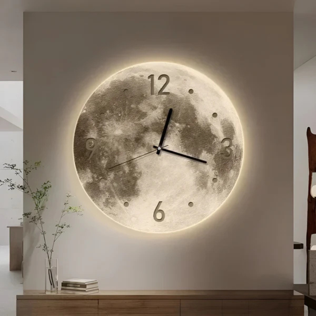 Große Wanduhren mit Mond-Design – Stilvolle Raumdekoration