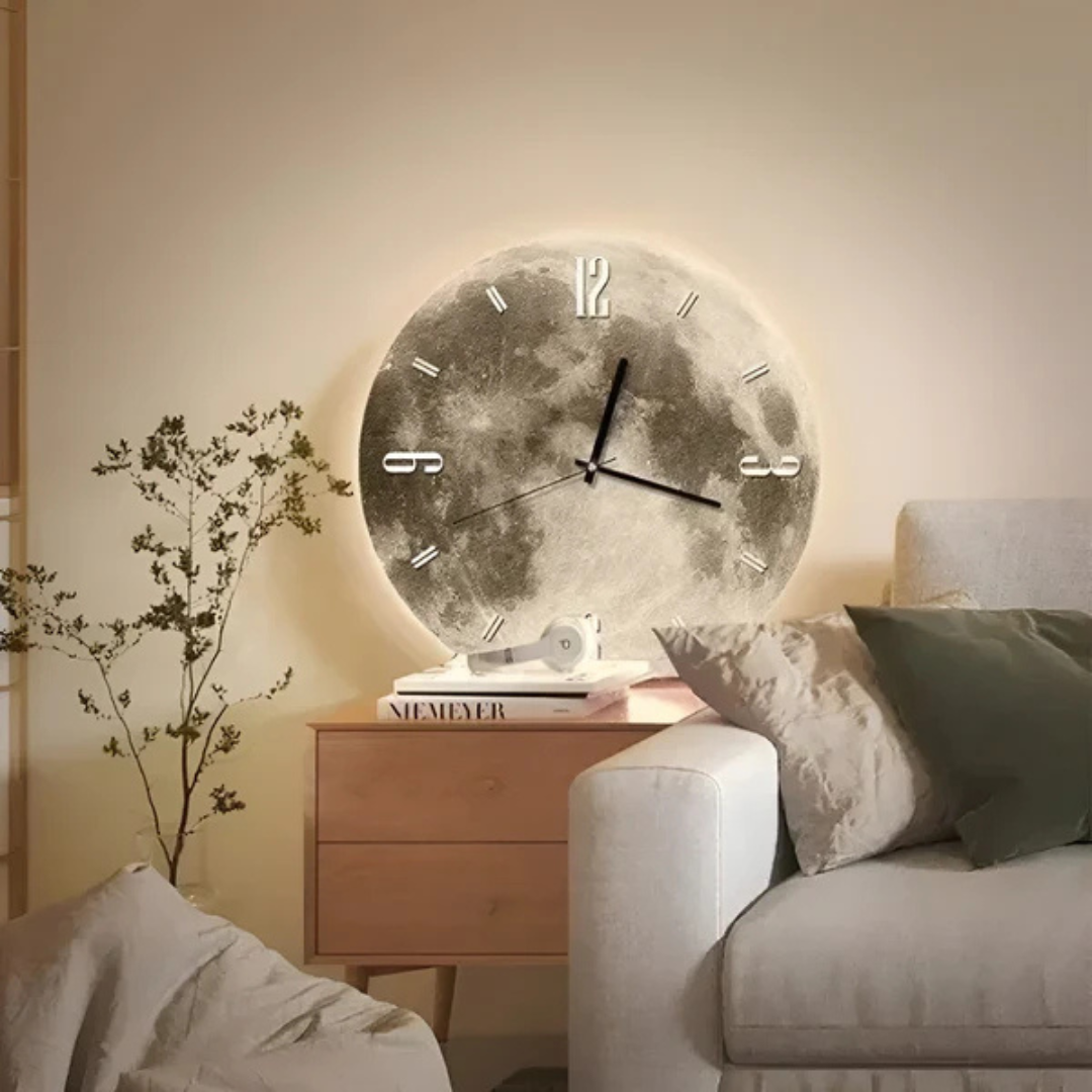 Große Wanduhren mit Mond-Design – Stilvolle Raumdekoration