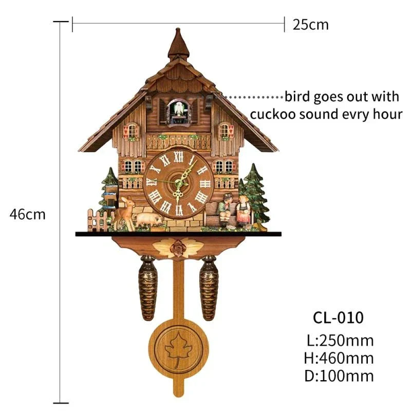 Traditionelle Kuckucksuhr aus Holz – Handgefertigte Wanddekoration