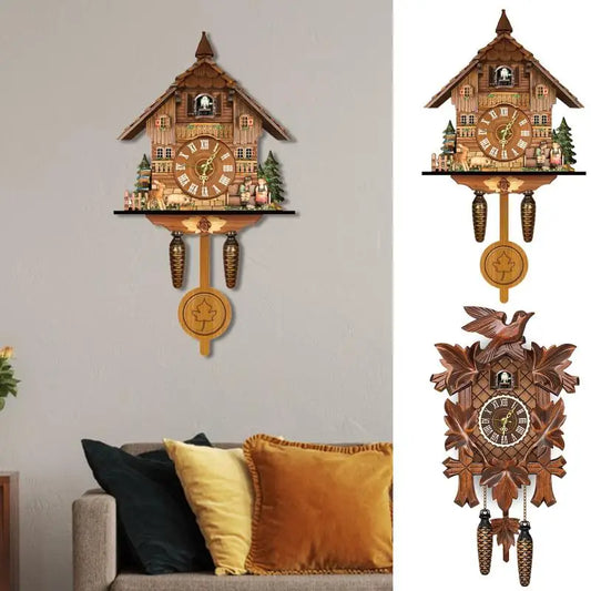 Traditionelle Kuckucksuhr aus Holz – Handgefertigte Wanddekoration