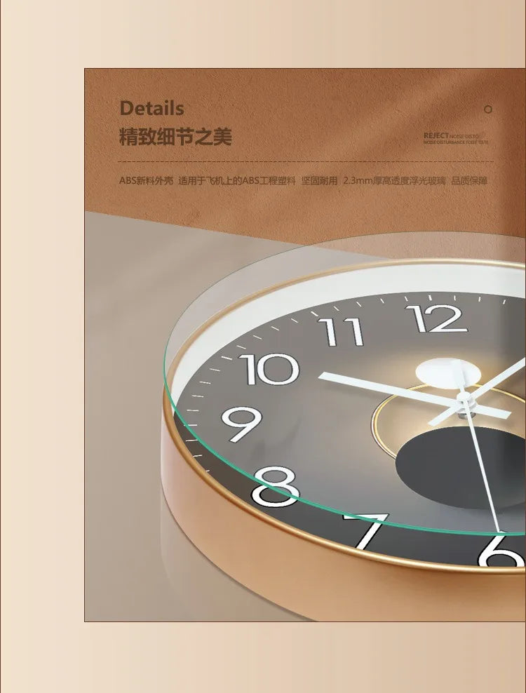 Moderne Stille Wanduhr 10/12 Zoll – Elegante Runde Uhr für Ihr Zuhause