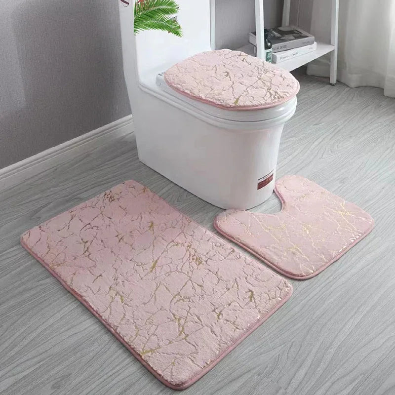 Rutschfestes Toilettmatte Set in elegantem Gold – Premium Qualität