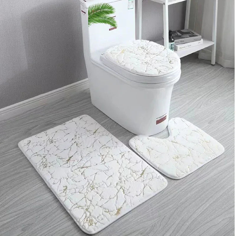 Rutschfestes Toilettmatte Set in elegantem Gold – Premium Qualität