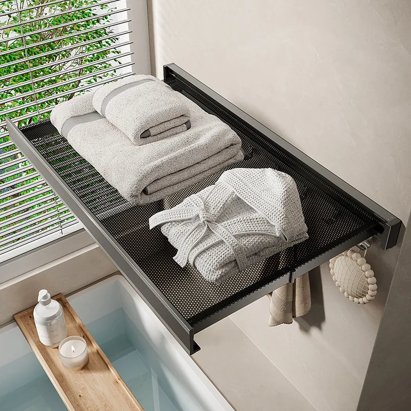 Minimalistische Handtuchstange mit Stauraum für elegantes Badezimmer