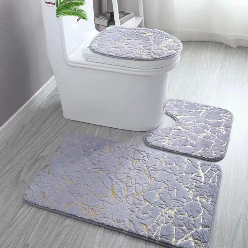 Rutschfestes Toilettmatte Set in elegantem Gold – Premium Qualität