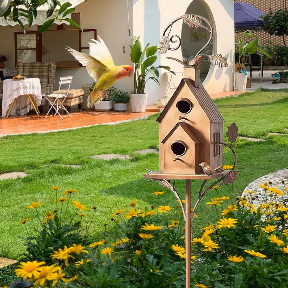 Elegantes Vogelhaus mit Pfahl – Luxuriöse Gartendekoration