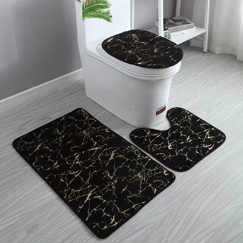 Rutschfestes Toilettmatte Set in elegantem Gold – Premium Qualität