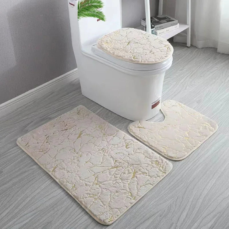 Rutschfestes Toilettmatte Set in elegantem Gold – Premium Qualität