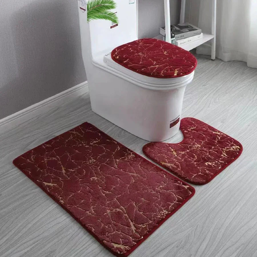 Rutschfestes Toilettmatte Set in elegantem Gold – Premium Qualität